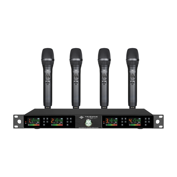 TrueWave Pro AIR-B4 4-Channel Wireless Microphone System, Rack Mount UHF