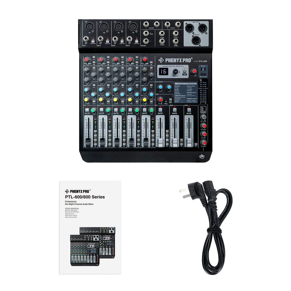 PTL-600 Audio Mixer – 6-Channel with 16 DSP Effects | Stocked in AU