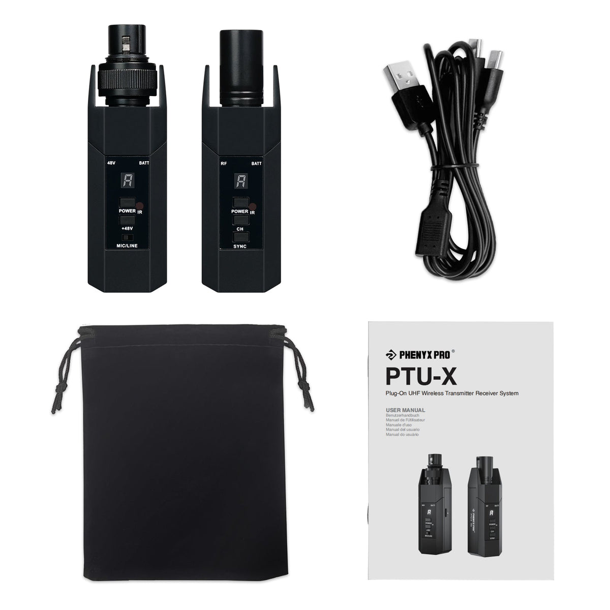PTU-X | Plug-on XLR Wireless Transmitter Receiver System w/ 16 UHF Frequencies | Stocked in AU